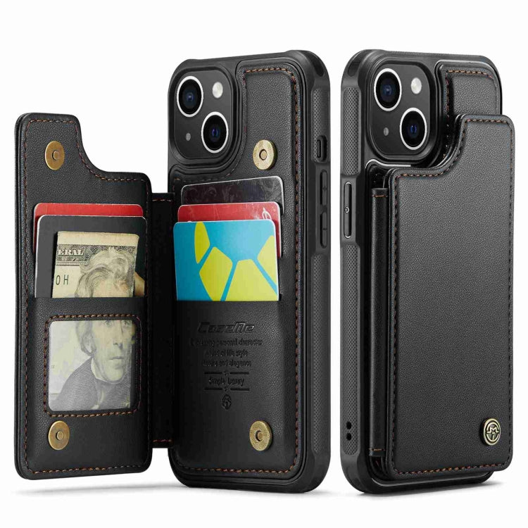 For iPhone 14 Plus CaseMe C22 Card Slots Holder RFID Anti-theft Phone Case(Black) - HoMEdemic™ 