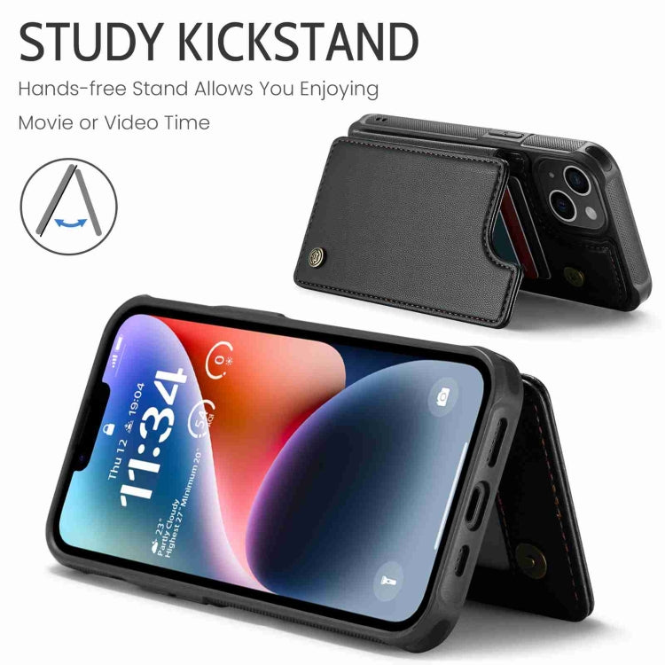 For iPhone 14 Plus CaseMe C22 Card Slots Holder RFID Anti-theft Phone Case(Black) - HoMEdemic™ 
