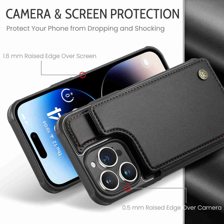 For iPhone 14 Pro Max CaseMe C22 Card Slots Holder RFID Anti-theft Phone Case(Black) - HoMEdemic™ 