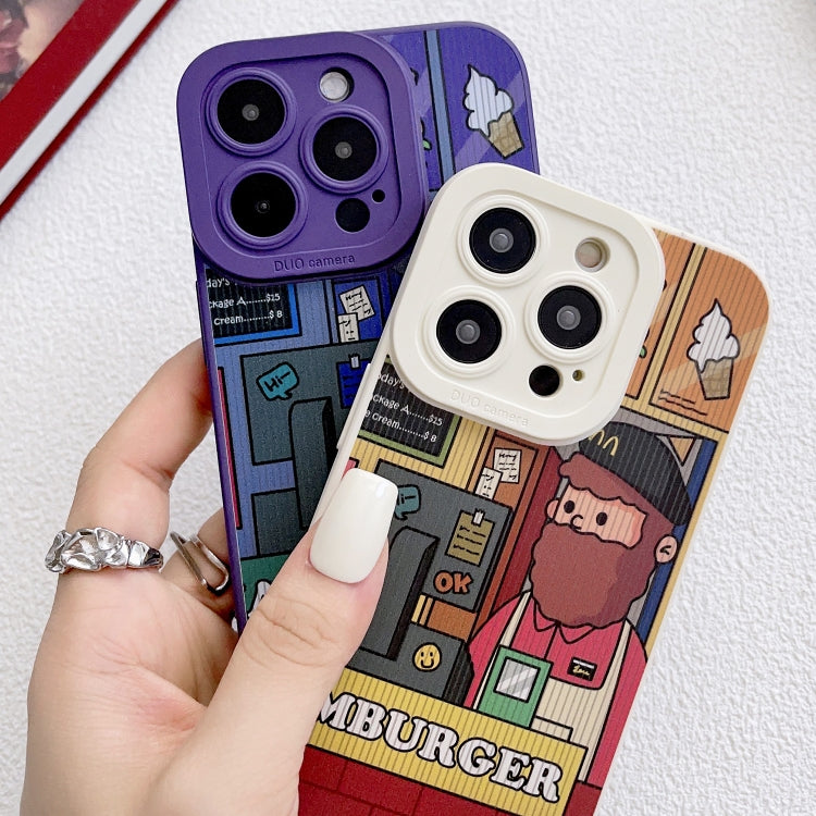 For iPhone 15 Pro Liquid Angel Eyes Apron Clerk TPU Phone Case(Purple) - HoMEdemic™ 