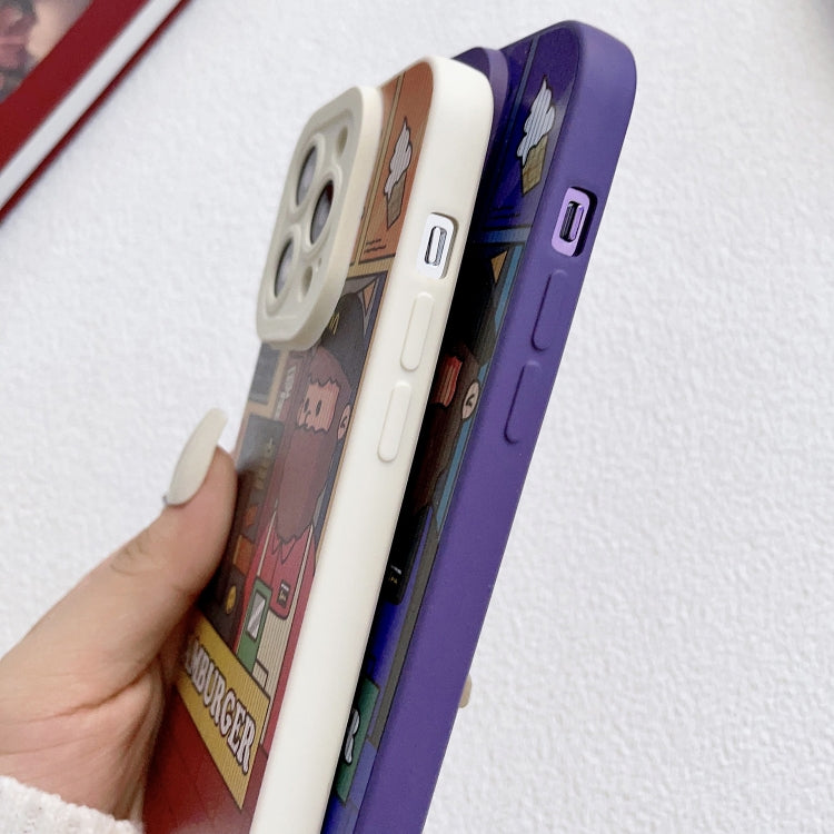 For iPhone 15 Pro Liquid Angel Eyes Apron Clerk TPU Phone Case(Purple) - HoMEdemic™ 