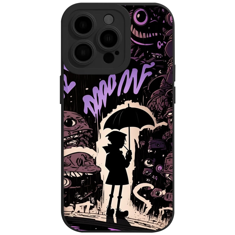 For iPhone 15 Pro Liquid Angel Eyes Bumbershoot TPU Phone Case(Black Boy) - HoMEdemic™ 