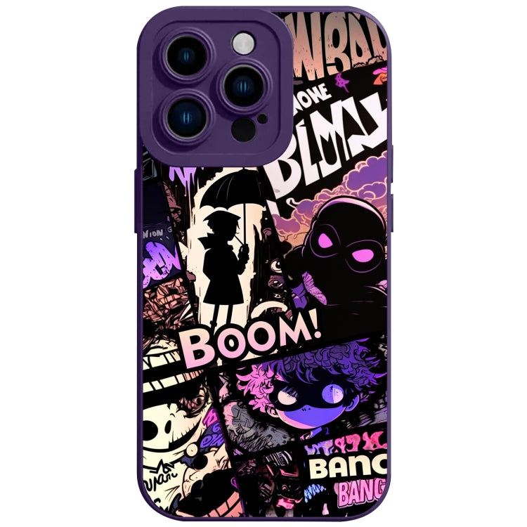 For iPhone 15 Pro Liquid Angel Eyes Bumbershoot TPU Phone Case(Purple) - HoMEdemic™ 