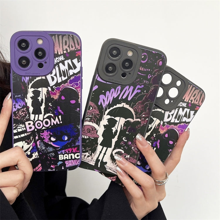 For iPhone 15 Pro Liquid Angel Eyes Bumbershoot TPU Phone Case(Purple) - HoMEdemic™ 