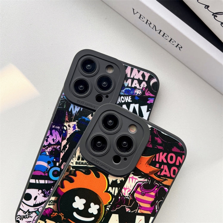 For iPhone 15 Pro Liquid Angel Eyes Comics TPU Phone Case(Black Bottom BOOM) - HoMEdemic™ 