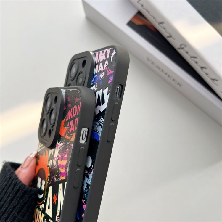 For iPhone 15 Pro Liquid Angel Eyes Comics TPU Phone Case(Black Bottom BOOM) - HoMEdemic™ 