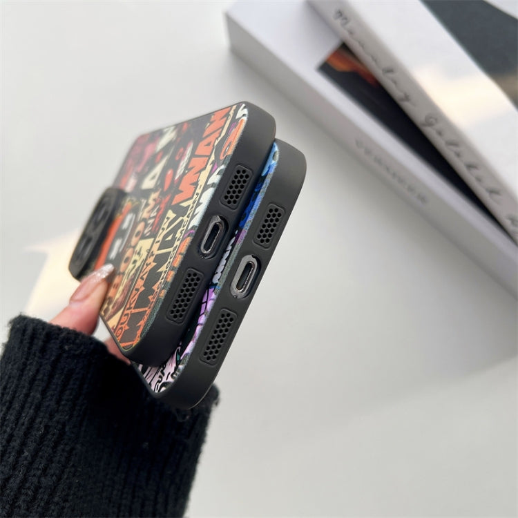 For iPhone 15 Pro Max Liquid Angel Eyes Comics TPU Phone Case(Purple Bottom COOL) - HoMEdemic™ 