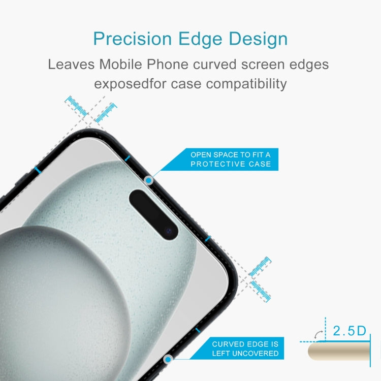 For iPhone 15 / 15 Pro 0.26mm 9H 2.5D Tempered Glass Film - HoMEdemic™ 
