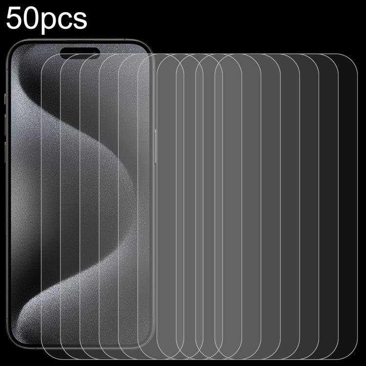 For iPhone 15 Plus / 15 Pro Max 50pcs 0.26mm 9H 2.5D Tempered Glass Film - HoMEdemic™ 