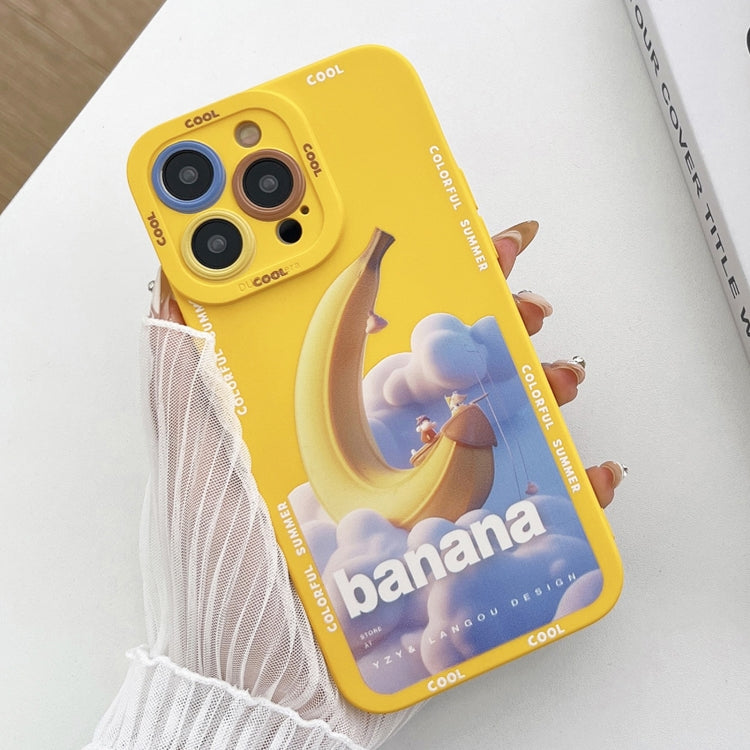 For iPhone 15 Pro Max Liquid Angel Eyes Dopamine TPU Phone Case(Banana Boat) - HoMEdemic™ 