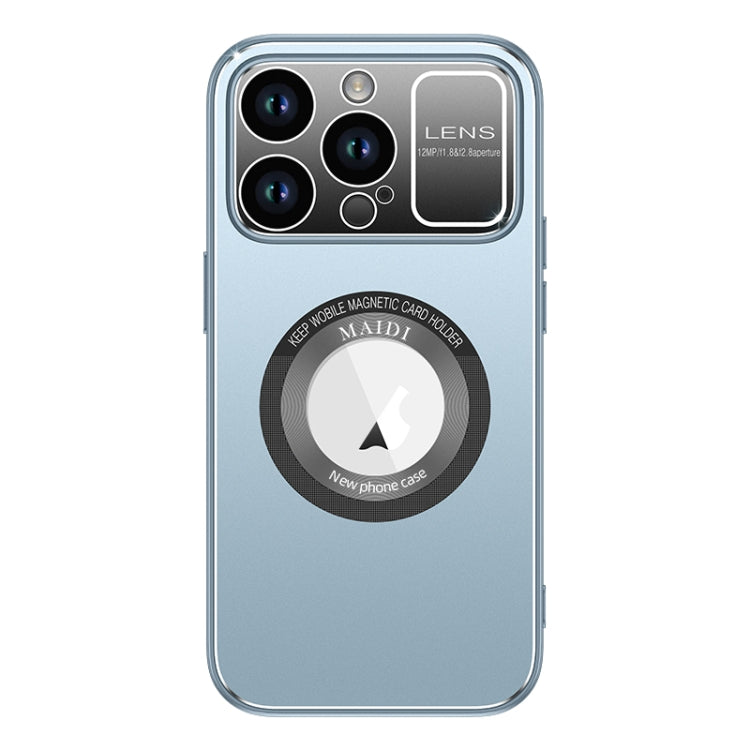 For iPhone 15 Pro Max Large Window MagSafe Skin Feel PC Phone Case(Blue) - HoMEdemic™ 