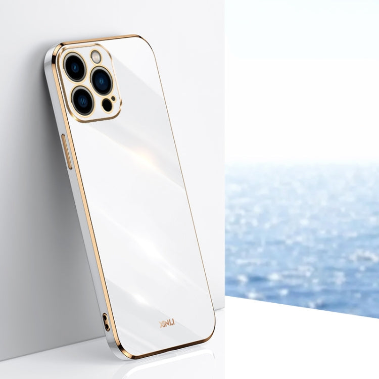 For iPhone 15 Pro Max XINLI Straight Edge 6D Electroplate TPU Phone Case(White) - HoMEdemic™ 