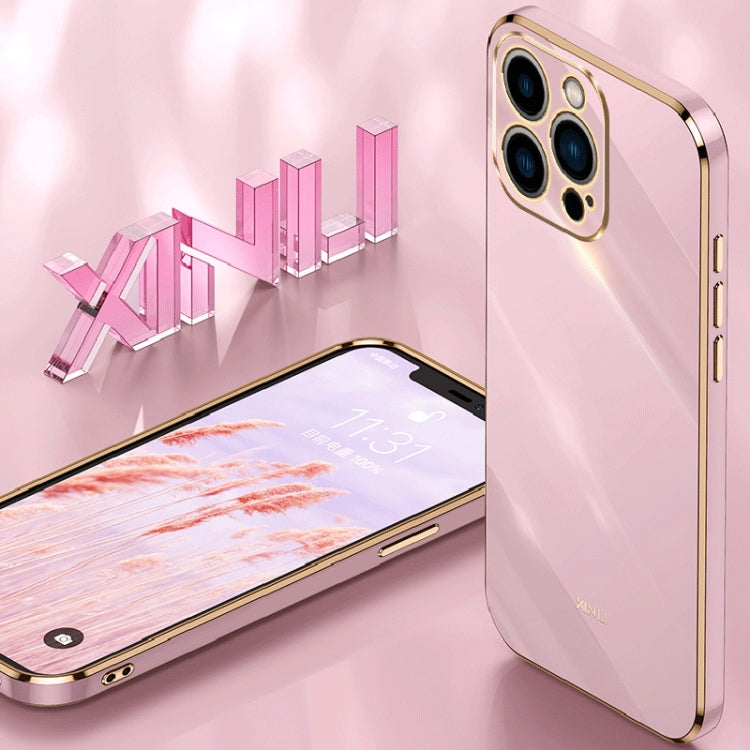 For iPhone 15 Pro Max XINLI Straight Edge 6D Electroplate TPU Phone Case(White) - HoMEdemic™ 