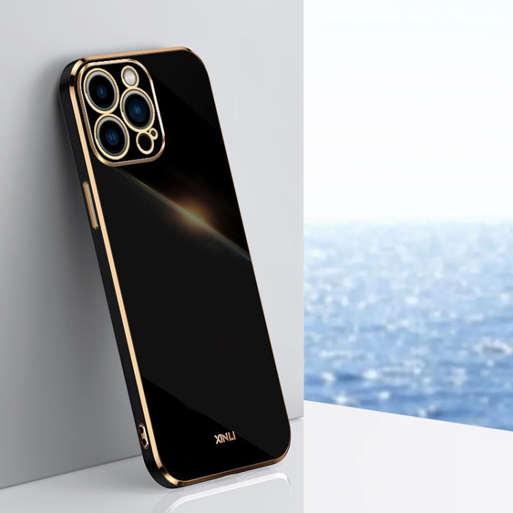 For iPhone 15 Pro XINLI Straight Edge 6D Electroplate TPU Phone Case(Black) - HoMEdemic™ 