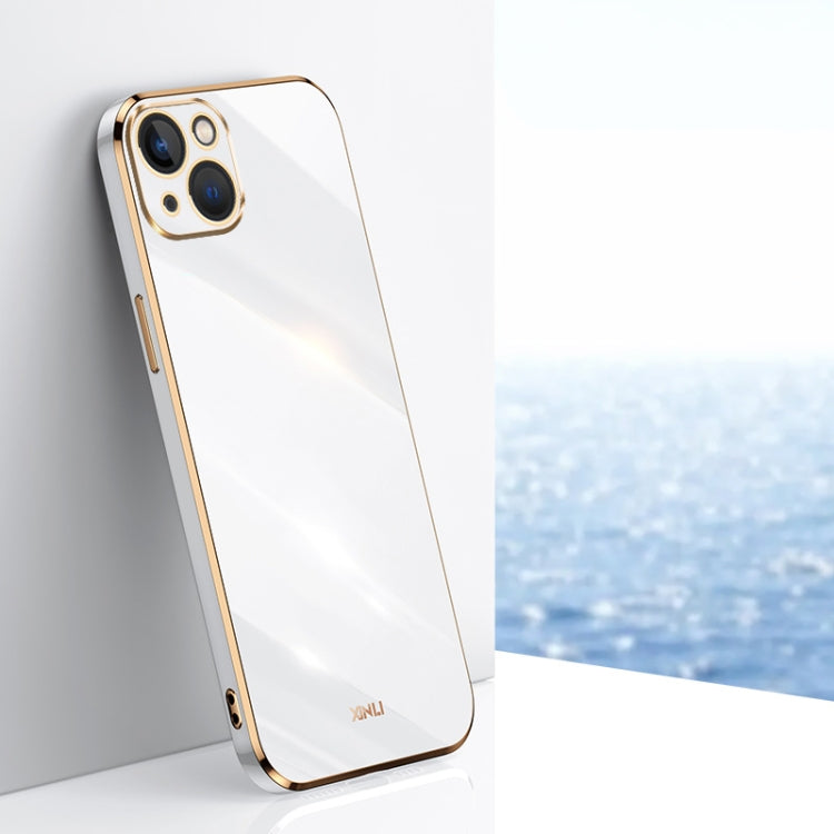 For iPhone 15 Plus XINLI Straight Edge 6D Electroplate TPU Phone Case(White) - HoMEdemic™ 