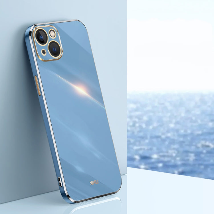 For iPhone 15 XINLI Straight Edge 6D Electroplate TPU Phone Case(Celestial Blue) - HoMEdemic™ 