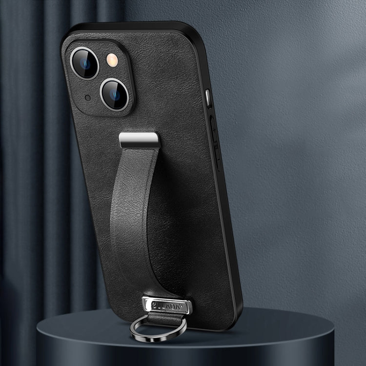 For iPhone 15 SULADA Tide Cool Series PC + Leather Texture Skin Feel Phone Case(Black) - HoMEdemic™ 