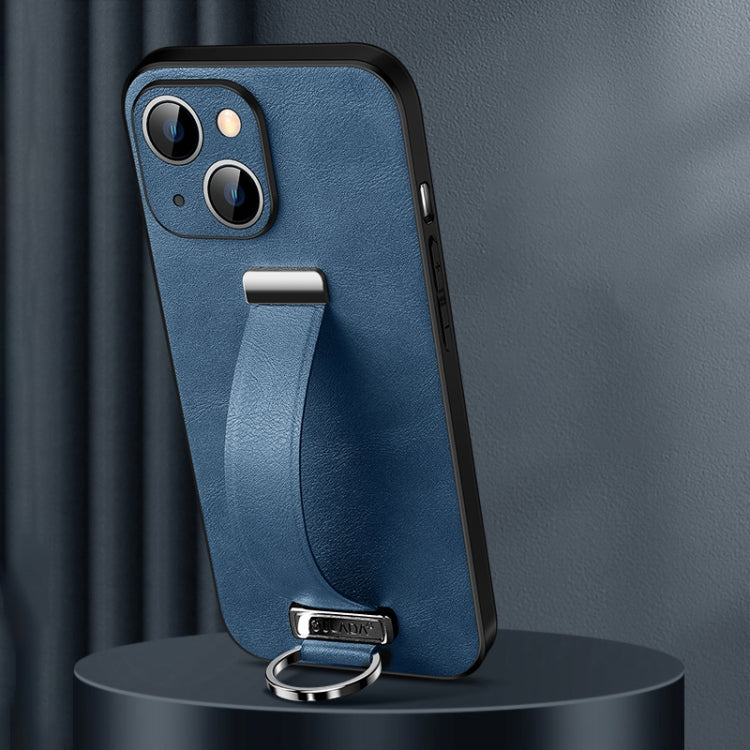 For iPhone 15 SULADA Tide Cool Series PC + Leather Texture Skin Feel Phone Case(Blue) - HoMEdemic™ 