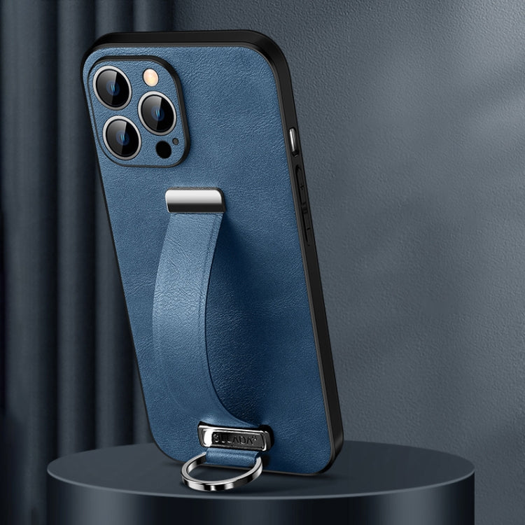 For iPhone 15 Pro SULADA Tide Cool Series PC + Leather Texture Skin Feel Phone Case(Blue) - HoMEdemic™ 