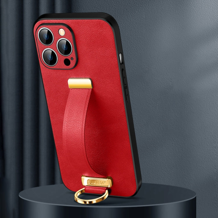 For iPhone 15 Pro Max SULADA Tide Cool Series PC + Leather Texture Skin Feel Phone Case(Red) - HoMEdemic™ 