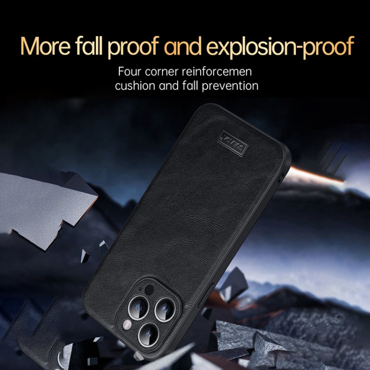 For iPhone 15 SULADA Shockproof TPU Hybrid Handmade Leather Phone Case(Blue) - HoMEdemic™ 