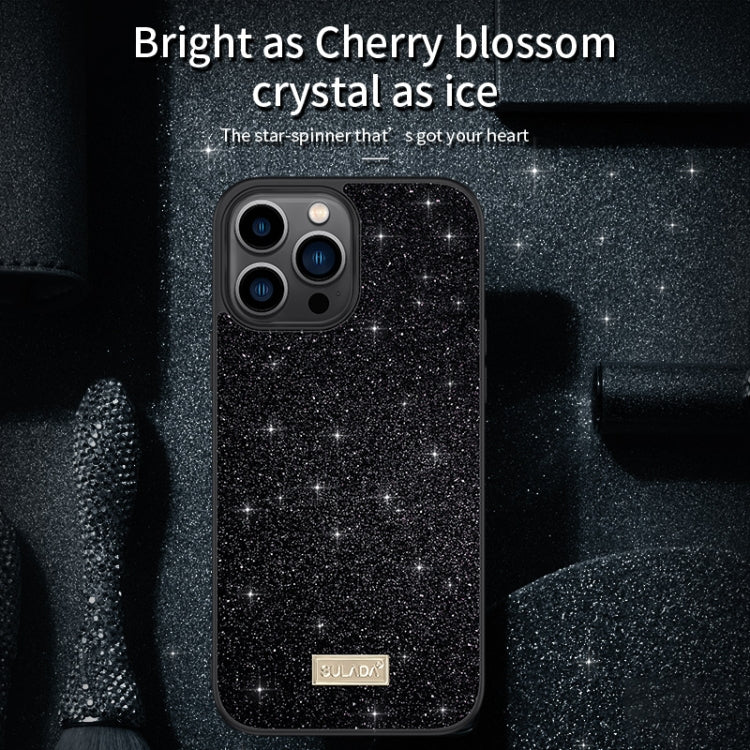For iPhone 15 SULADA Glittery PC Hybrid TPU Handmade Leather Phone Case(Red) - HoMEdemic™ 
