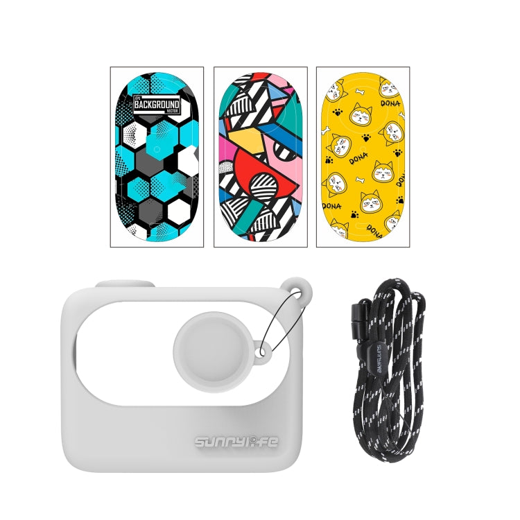 For Insta360 GO 3 Sunnylife Silicone Case Stickers Skin Wrap Lens Cover with Neck Strap(White) - HoMEdemic™ 