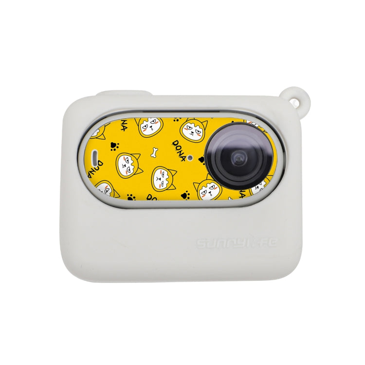 For Insta360 GO 3 Sunnylife Silicone Case Stickers Skin Wrap Lens Cover with Neck Strap(White) - HoMEdemic™ 