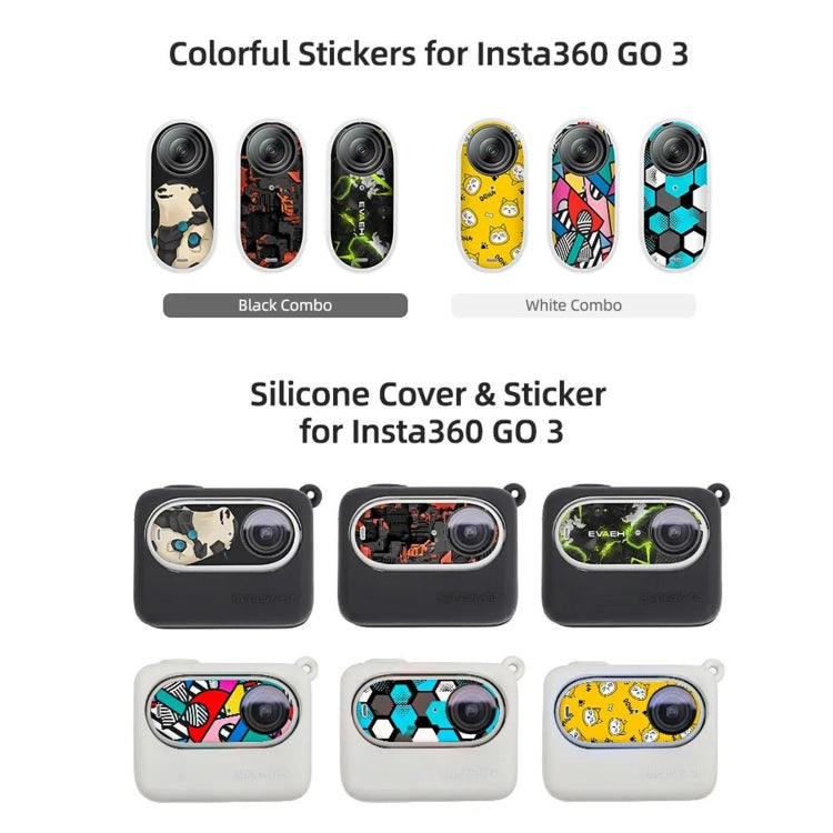 For Insta360 GO 3 Sunnylife Silicone Case Stickers Skin Wrap Lens Cover with Neck Strap(Black) - HoMEdemic™ 
