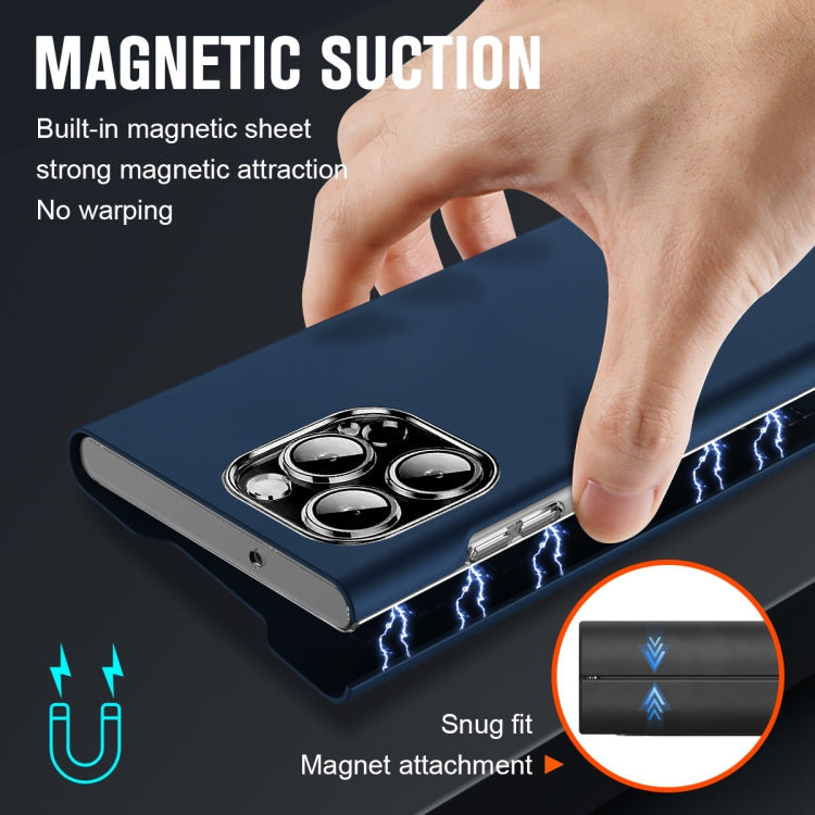 For iPhone 15 Pro Max Magnetic Napa Texture Leather Phone Case with Holder(Blue) - HoMEdemic™ 