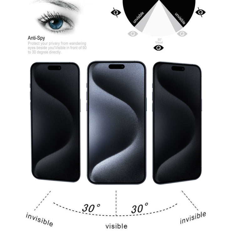 For iPhone 15 Pro Max / 15 Plus High Transparency Full Cover Anti-spy Tempered Glass Film - HoMEdemic™ 