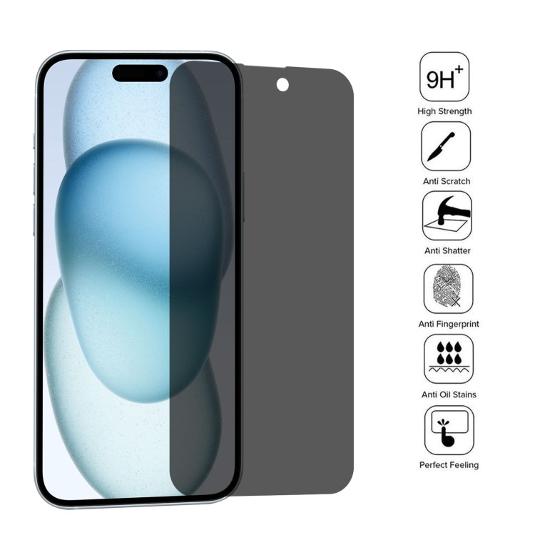 For iPhone 15 Pro / 15 High Transparency Full Cover Anti-spy Tempered Glass Film - HoMEdemic™ 