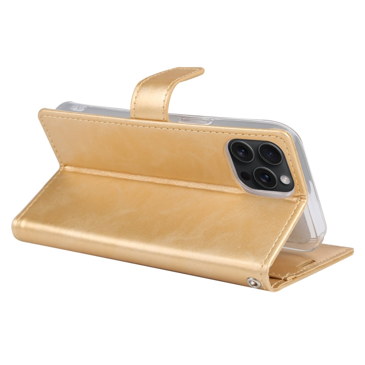 For iPhone 15 Pro Max GOOSPERY BLUE MOON Crazy Horse Texture Leather Phone Case(Gold) - HoMEdemic™ 