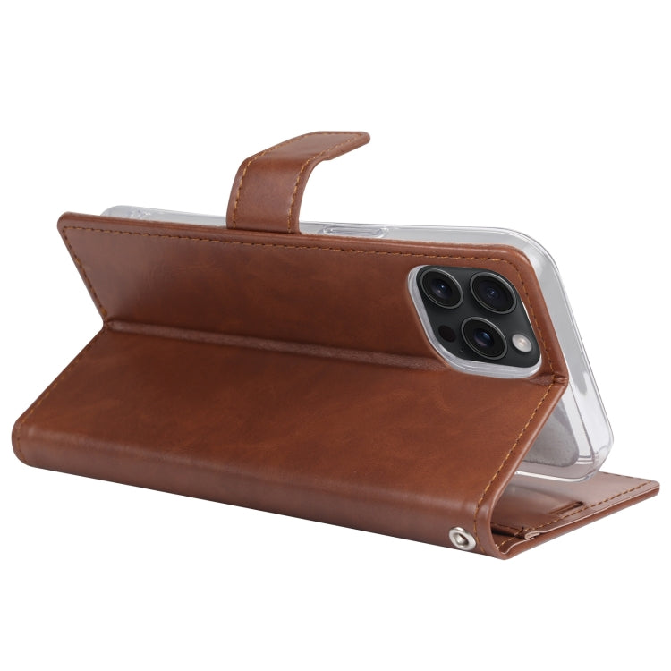 For iPhone 15 Pro Max GOOSPERY BLUE MOON Crazy Horse Texture Leather Phone Case(Brown) - HoMEdemic™ 
