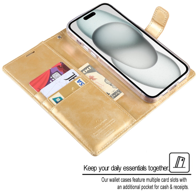 For iPhone 15 Plus GOOSPERY BLUE MOON Crazy Horse Texture Leather Phone Case(Red) - HoMEdemic™ 