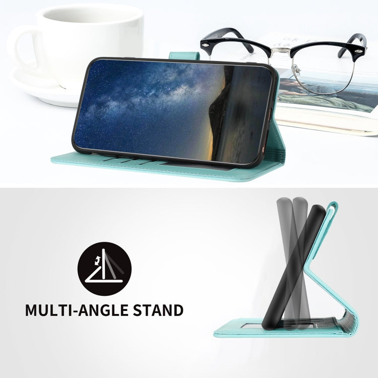 For iPhone 15 Pro Max Datura Flower Embossed Flip Leather Phone Case(Light blue) - HoMEdemic™ 