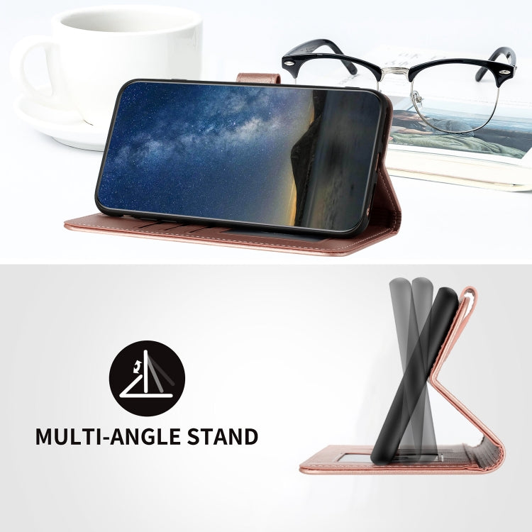 For iPhone 15 Pro Max Datura Flower Embossed Flip Leather Phone Case(Rose Gold) - HoMEdemic™ 