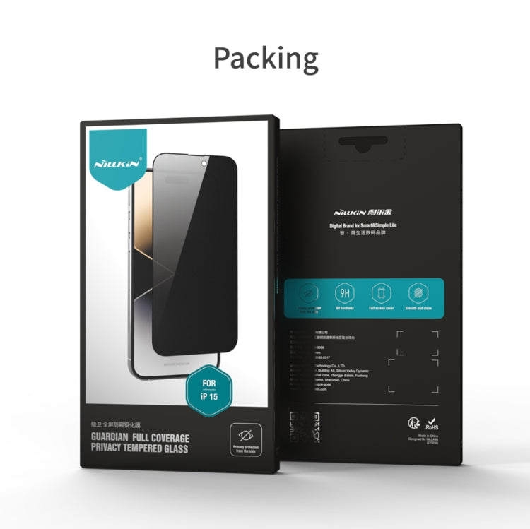 For iPhone 15 NILLKIN Guardian Full Coverage Privacy Tempered Glass Film - HoMEdemic™ 
