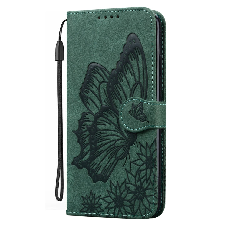 For iPhone 15 Pro Max Retro Skin Feel Butterflies Embossing Leather Phone Case(Green) - HoMEdemic™ 