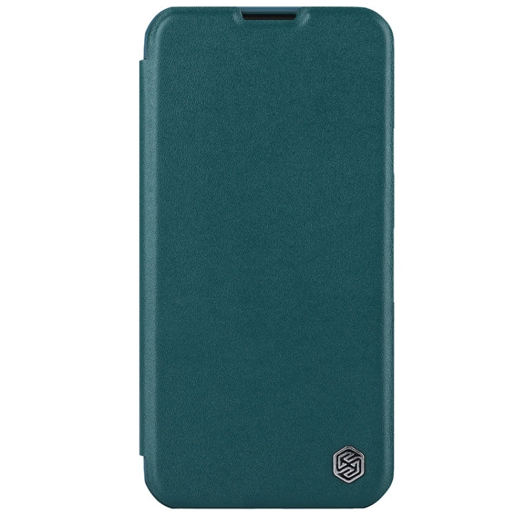For iPhone 15 NILLKIN QIN Series Pro Plain Leather Phone Case(Green) - HoMEdemic™ 