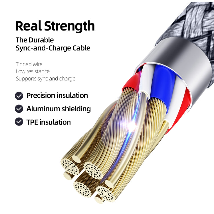 DUZZONA A7 2.4A USB to 8 Pin Charging Data Cable, Length:1m - HoMEdemic™ 