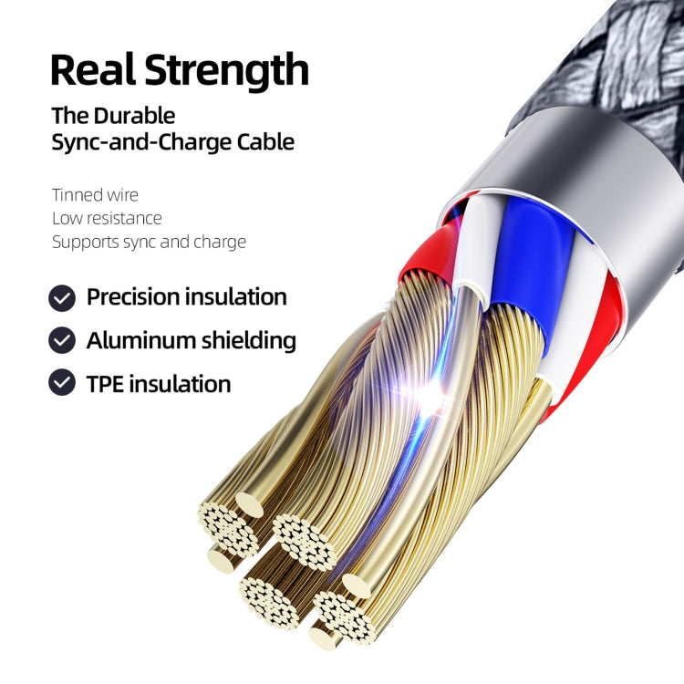 DUZZONA A7 2.4A USB to 8 Pin Charging Data Cable, Length:2m - HoMEdemic™ 