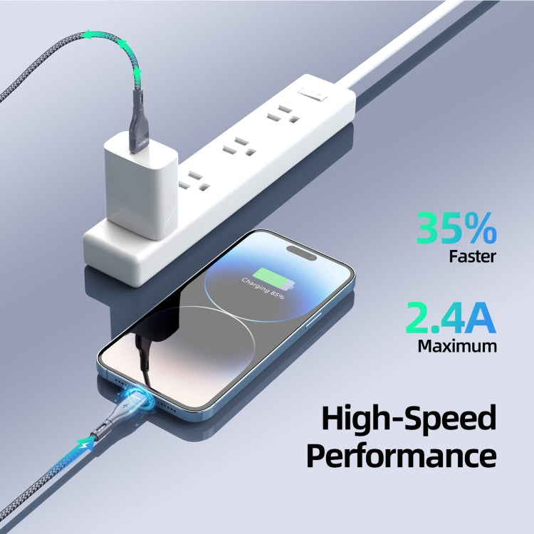 DUZZONA A7 2.4A USB to 8 Pin Charging Data Cable, Length:2m - HoMEdemic™ 