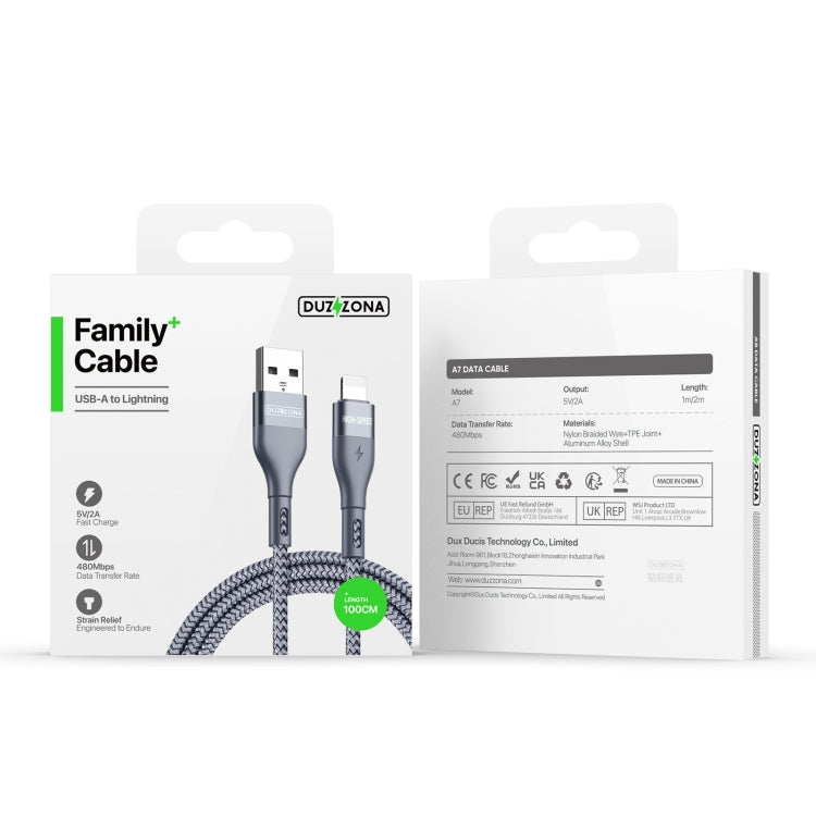 DUZZONA A7 2.4A USB to 8 Pin Charging Data Cable, Length:2m - HoMEdemic™ 