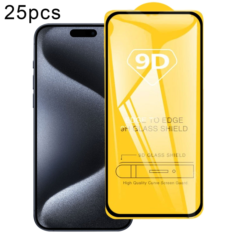 For iPhone 15 Plus / 15 Pro Max 25pcs 9D Full Glue Screen Tempered Glass Film - HoMEdemic™ 