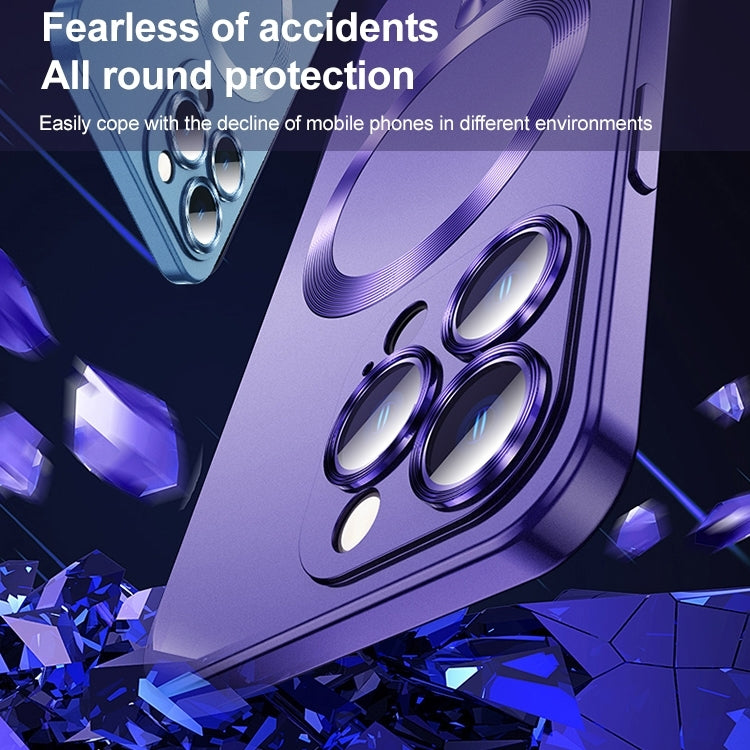 For iPhone 15 Pro Max Liquid Lens Protector Magsafe Phone Case(Dark Purple) - HoMEdemic™ 