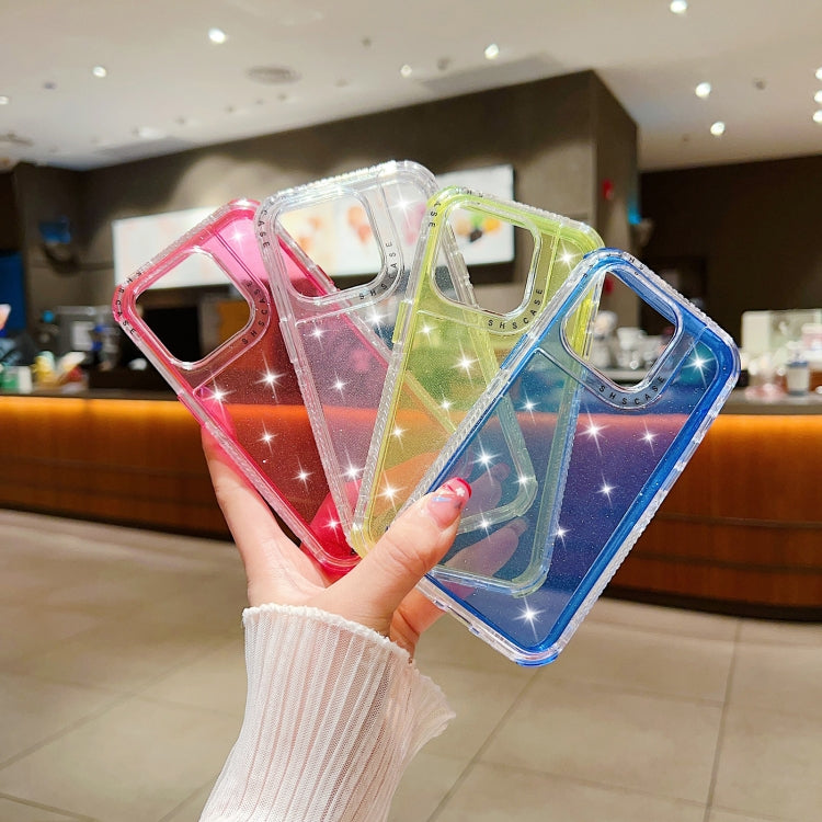 For iPhone 15 Pro Max Glitter Powder 3-in-1 TPU + PC Phone Case(Blue) - HoMEdemic™ 