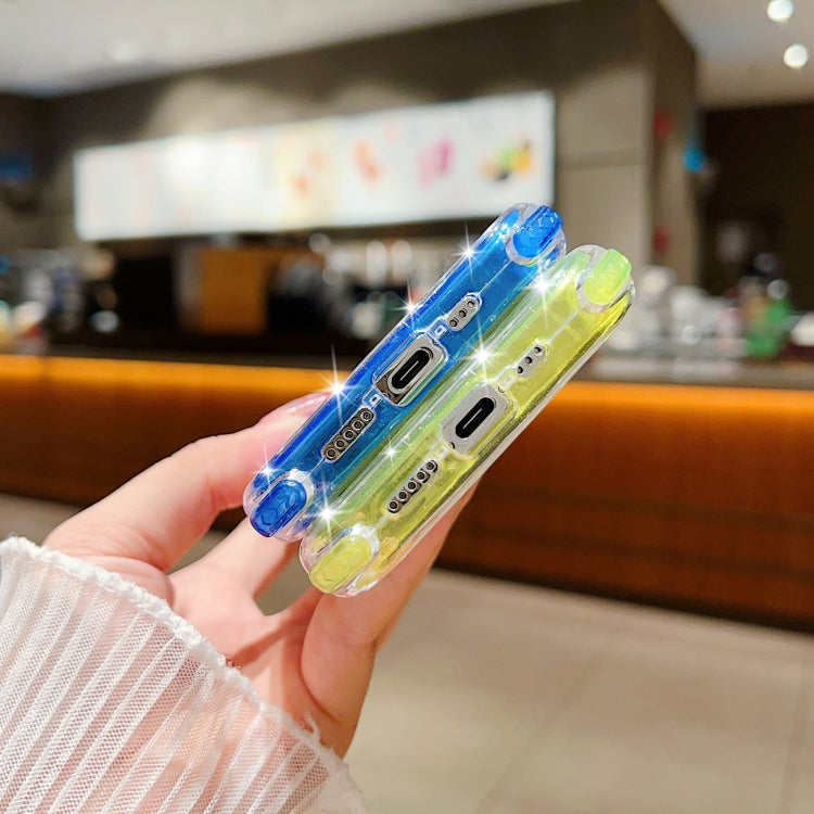 For iPhone 15 Pro Max Glitter Powder 3-in-1 TPU + PC Phone Case(Blue) - HoMEdemic™ 