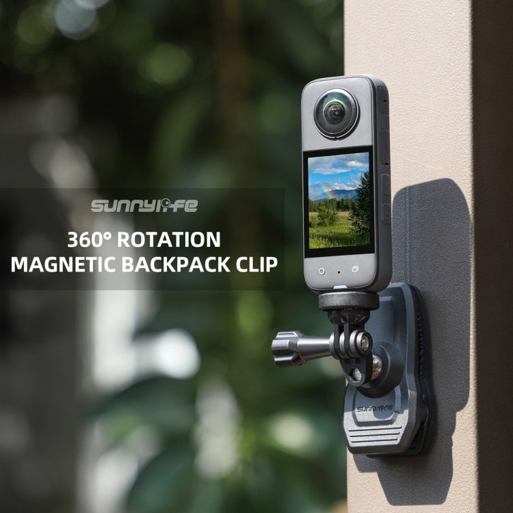 Sunnylife 360 Degree Rotation Swivel Backpack Clip Magnetic Suction Action Camera Mount(Black) - HoMEdemic™ 