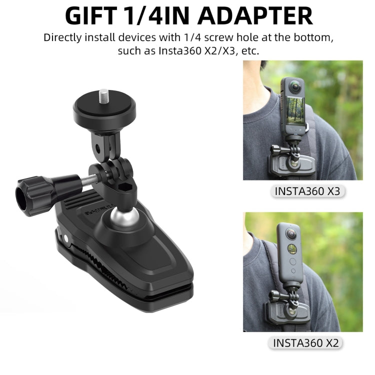 Sunnylife 360 Degree Rotation Swivel Backpack Clip Magnetic Suction Action Camera Mount(Black) - HoMEdemic™ 